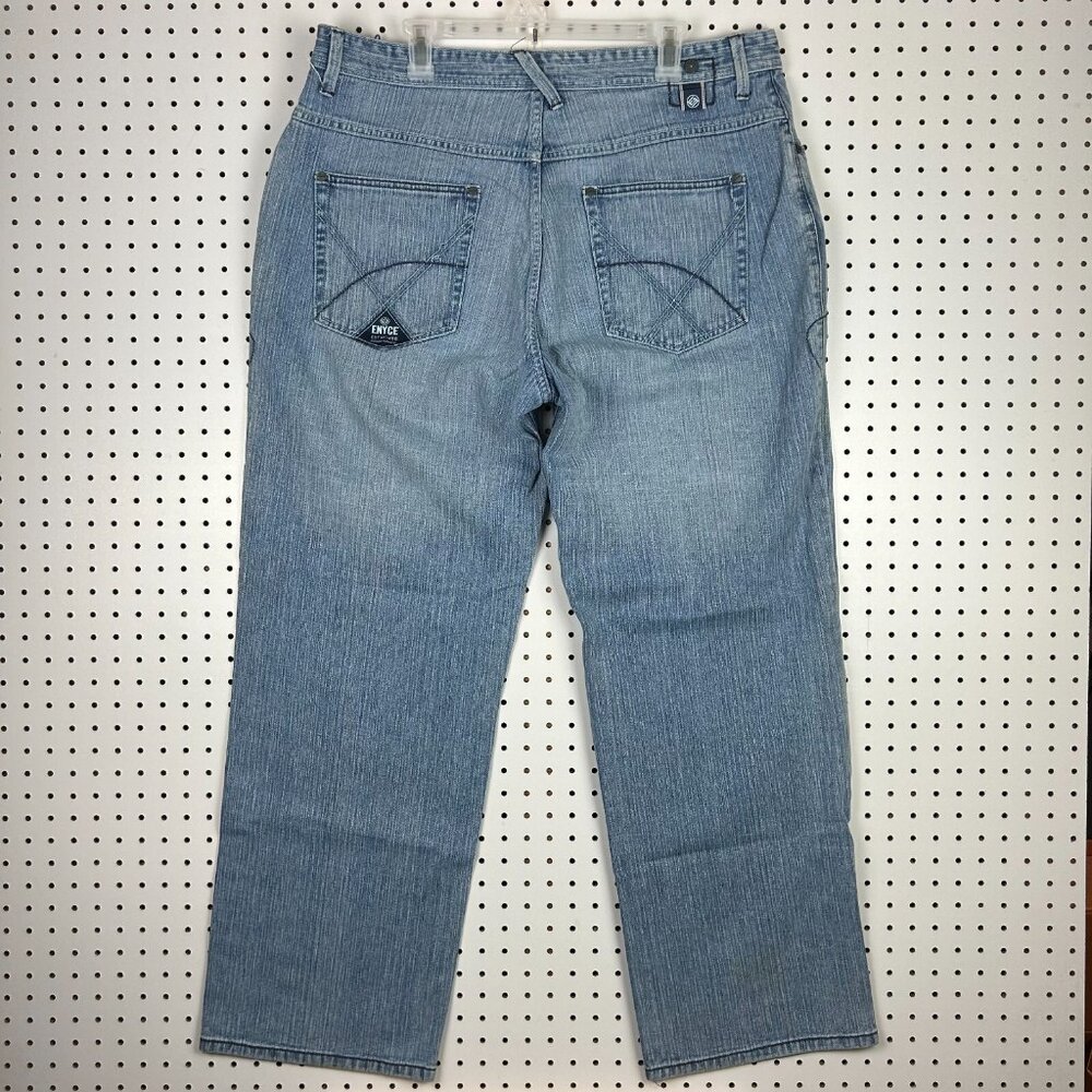 Enyce Light Wash Y2K Baggy Jeans 38x33 Stitch Streetwear Skate Wide‎ Leg Denim
